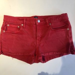 GAP Red Denim Cut off Shorts 28